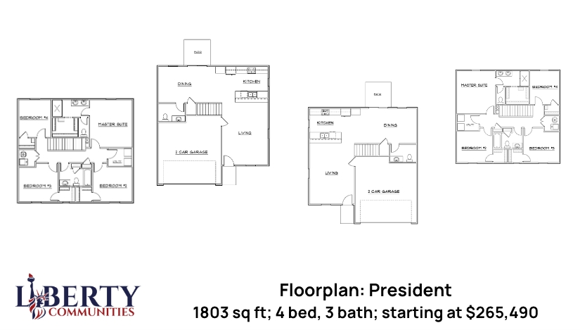 President A/B layouts Liberty Communities